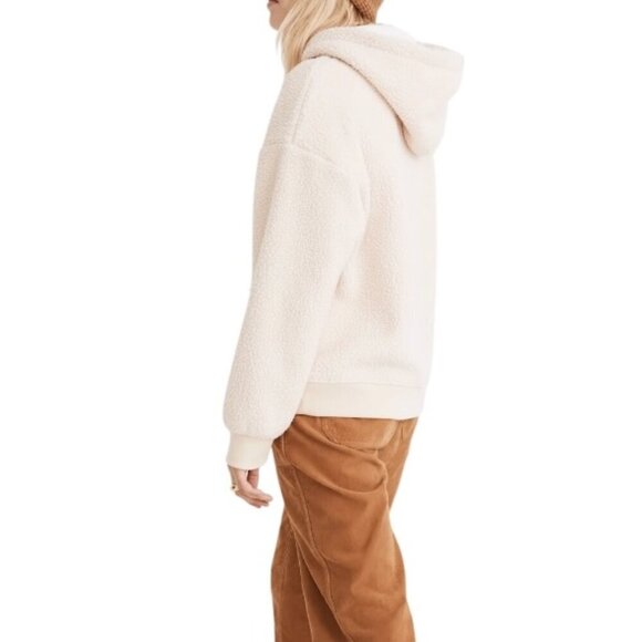 Madewell Resourced Fleece Hooded Zip Jacket Bone - Picture 6 of 12